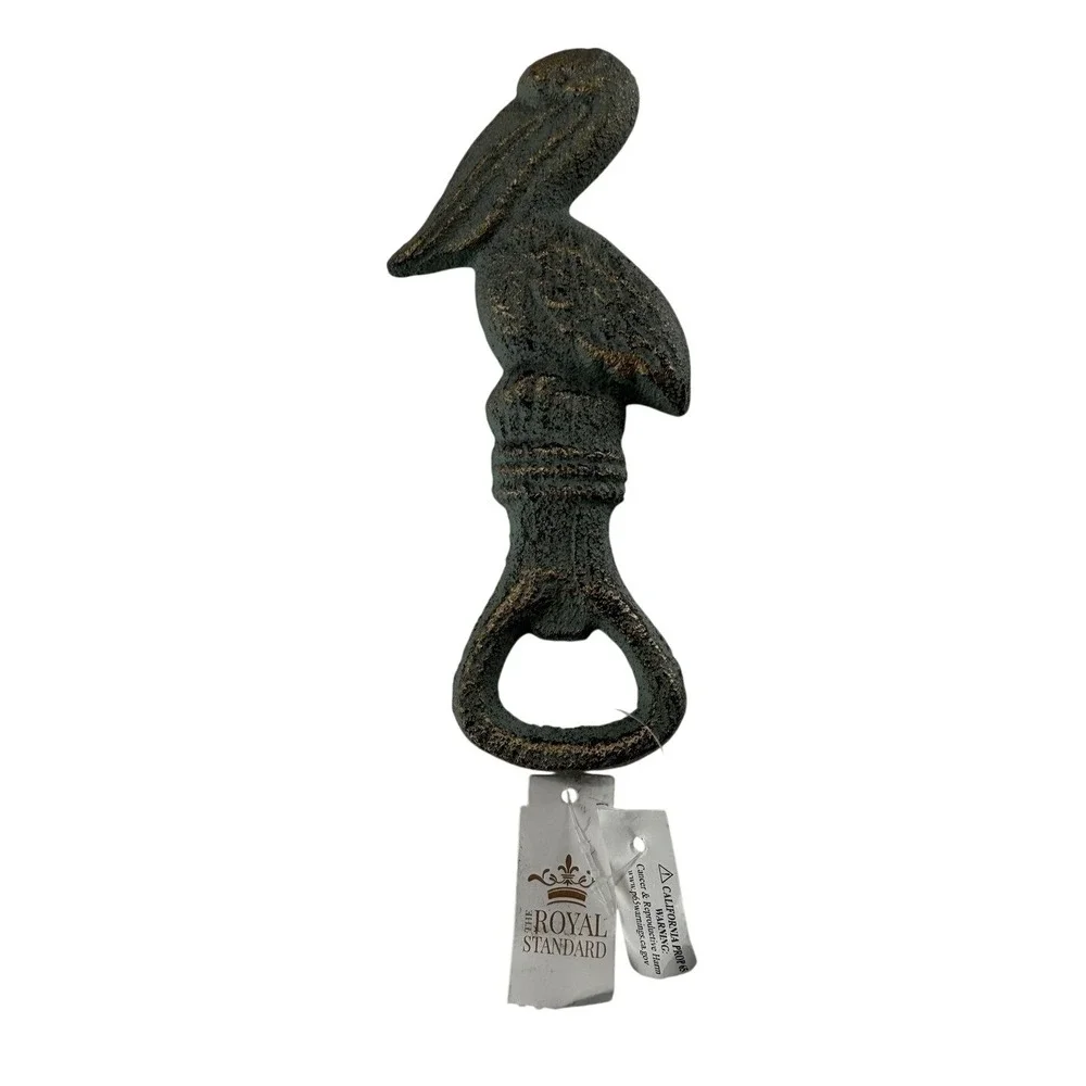 The Royal Standard Pelican Bottle Opener Cast Iron Rustic Coastal Barware NEW